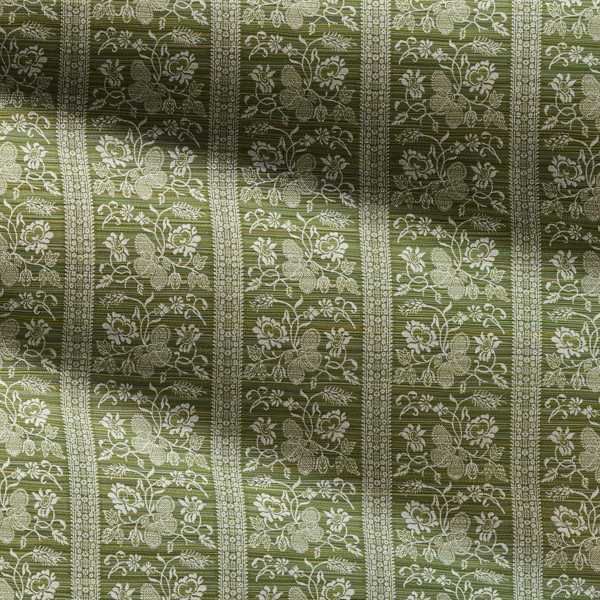 Filigree Bellagio Stripe Evergreen Fabric by Zoffany