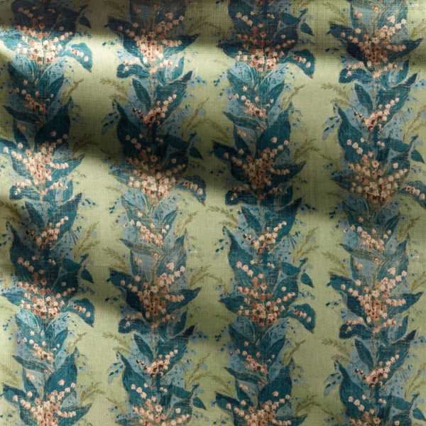 Lily Stripe Archive Green Fabric by Zoffany