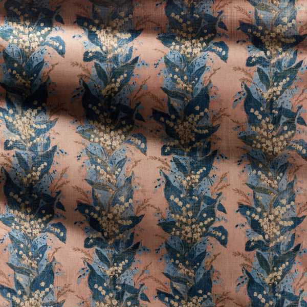 Lily Stripe Archive Coral Fabric by Zoffany
