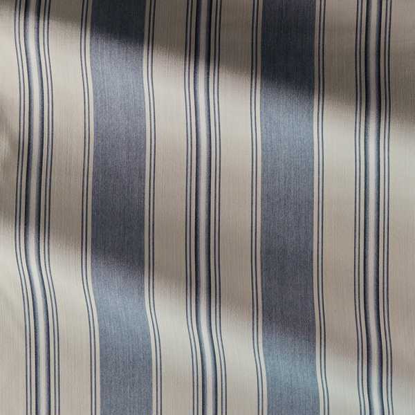 Parasol Stripe Denim/Stone Fabric by Zoffany