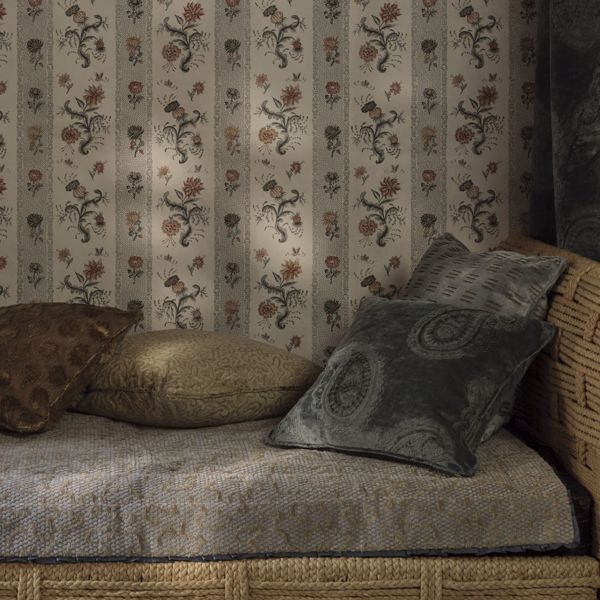 Papaver Stripe Mazarine Blue Wallpaper by Zoffany