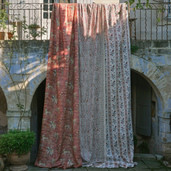 Papaver Stripe Platinum/Sage Fabric by Zoffany