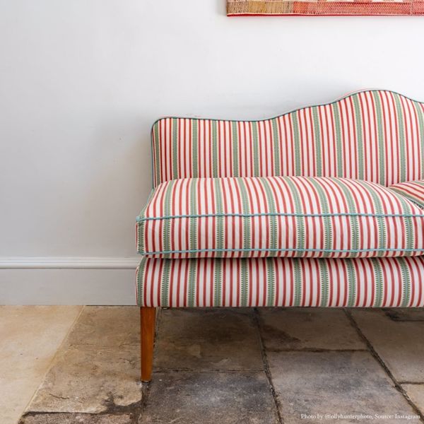 Barneby Stripe Berry/Leaf Fabric by Sanderson