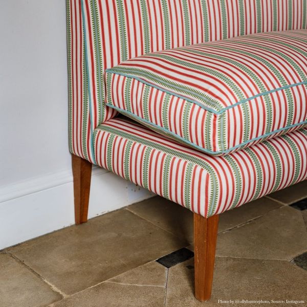 Barneby Stripe Berry/Leaf Fabric by Sanderson