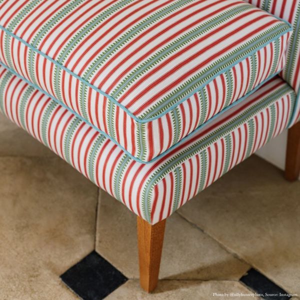 Barneby Stripe Berry/Leaf Fabric by Sanderson