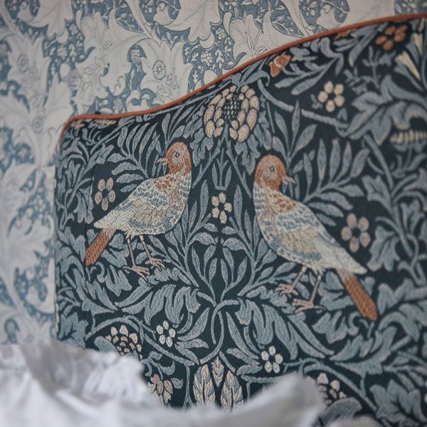 Bird Tapestry Webb’s Blue Fabric by Morris & Co