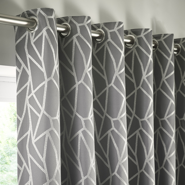 Como Curtain Pewter Curtains by Clarke & Clarke
