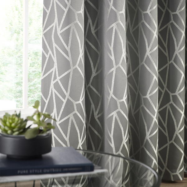 Como Curtain Pewter Curtains by Clarke & Clarke