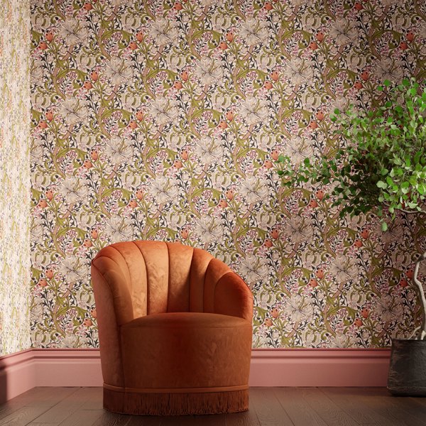 Golden Lily Espresso Wallpaper by Morris & Co
