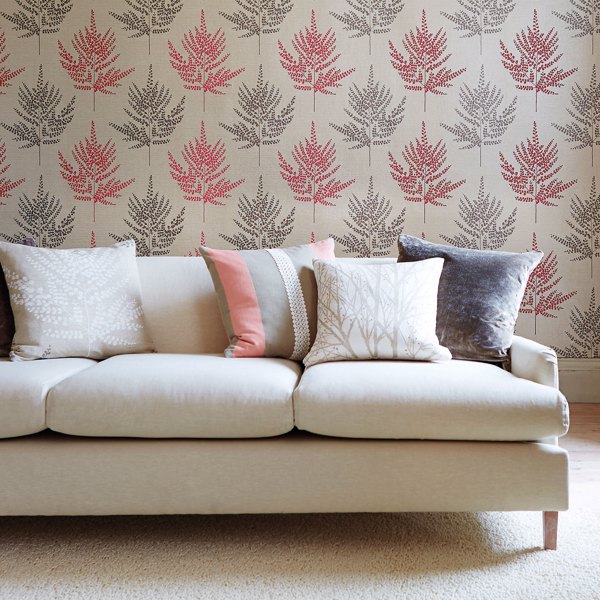 Folium Stone/Gilver And Chalk Wallpaper by Harlequin