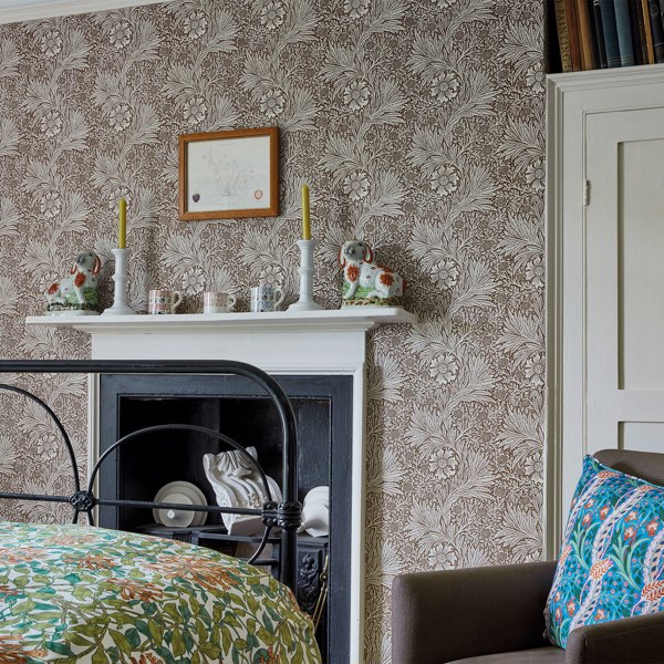 Marigold Navy Wallpaper by Morris & Co