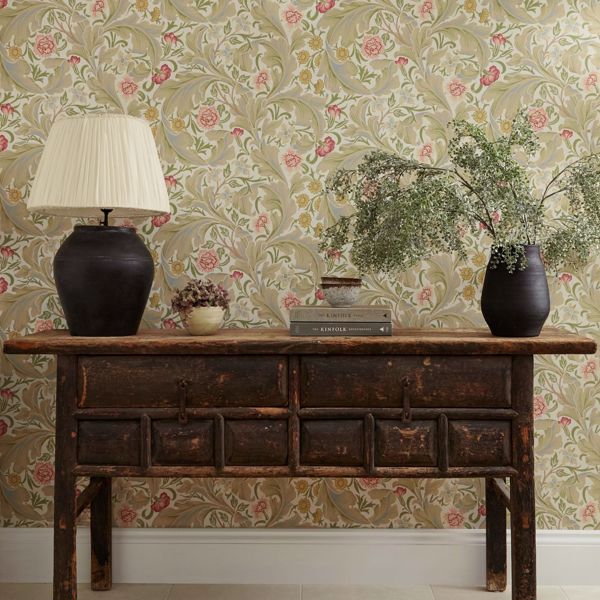 Leicester Marble/Rose Wallpaper by Morris & Co