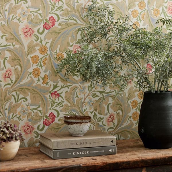 Leicester Marble/Rose Wallpaper by Morris & Co