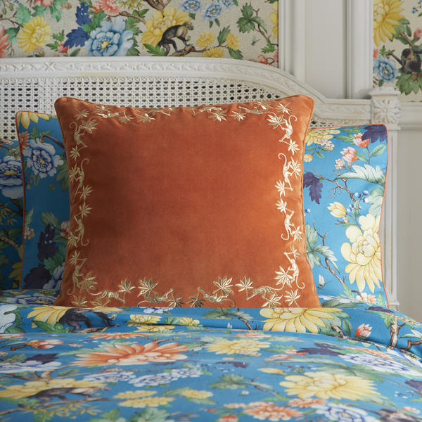 Sapphire Garden Spice Cushions by Clarke & Clarke