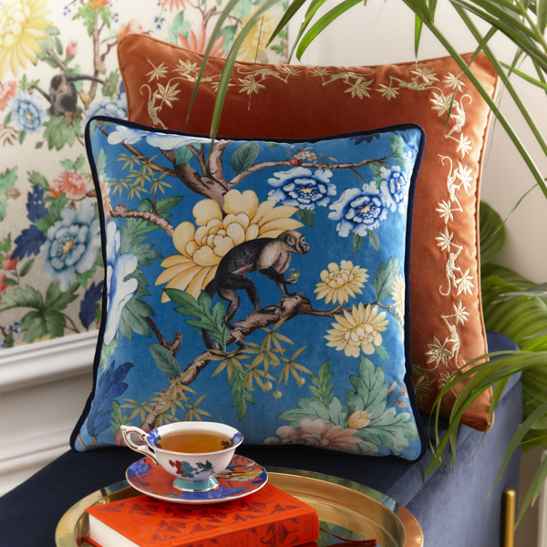 Sapphire Garden Sapphire Cushions by Clarke & Clarke