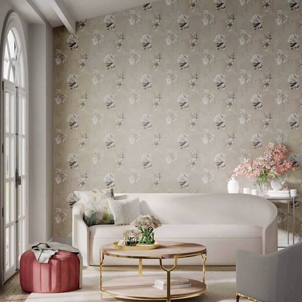 Halfmoon Gilver/ Tranquility Wallpaper by Harlequin