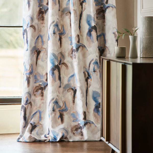 Water Iris Ink/Charcoal Fabric by Zoffany