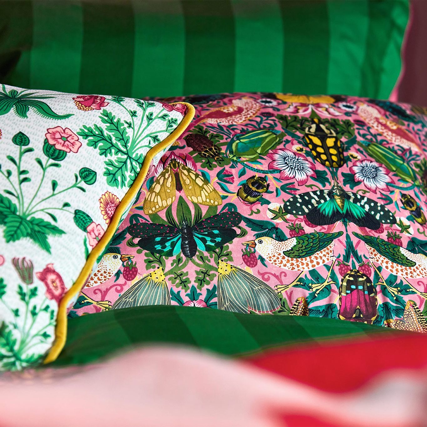 Strawberry Thief Beetle Mania Oxford Pillowcase Miami Sunset Pillow