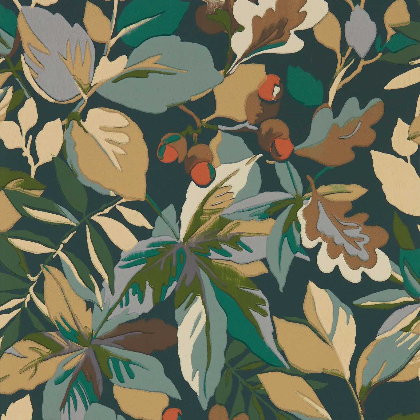 Robin’s Wood Forest Green/Sap Green Wallpaper by SAN