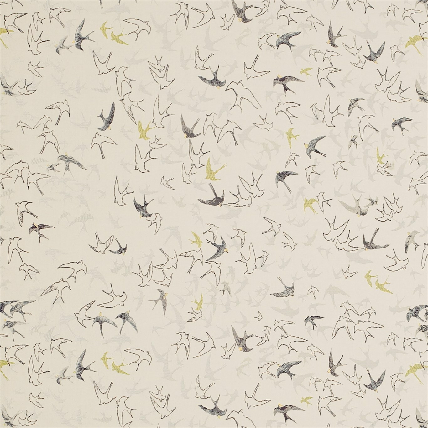 Song Birds Ecru Fabric by SAN