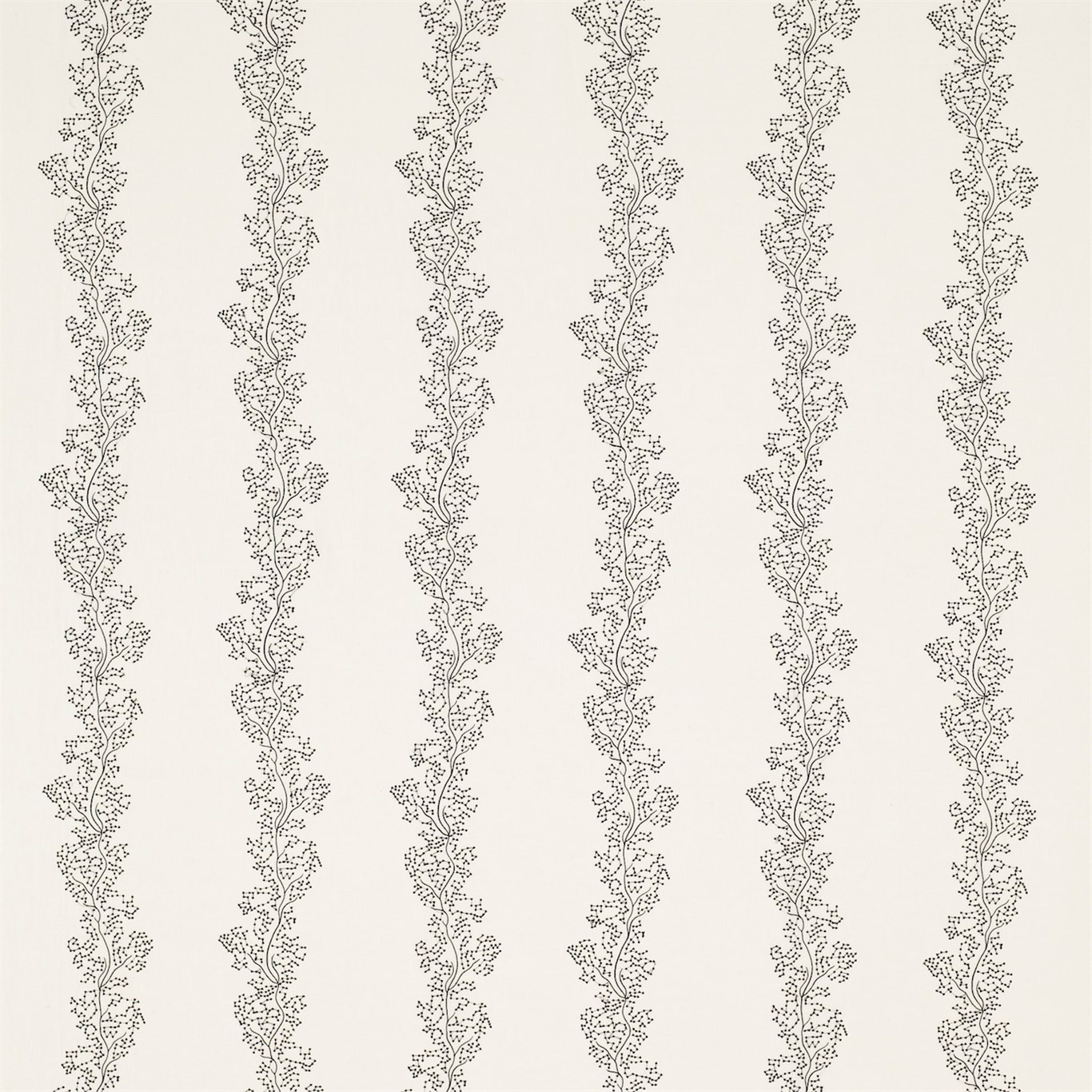 Sparkle Coral Embroidery Jet/Ivory Fabric by SAN