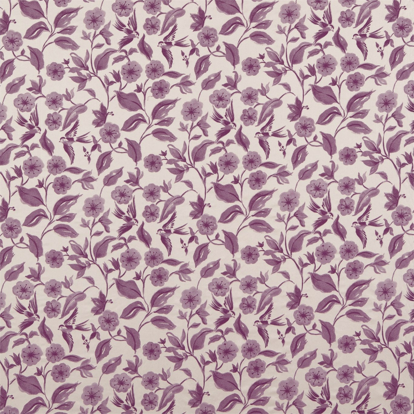 Bird Blossom Grape Fabric by SAN