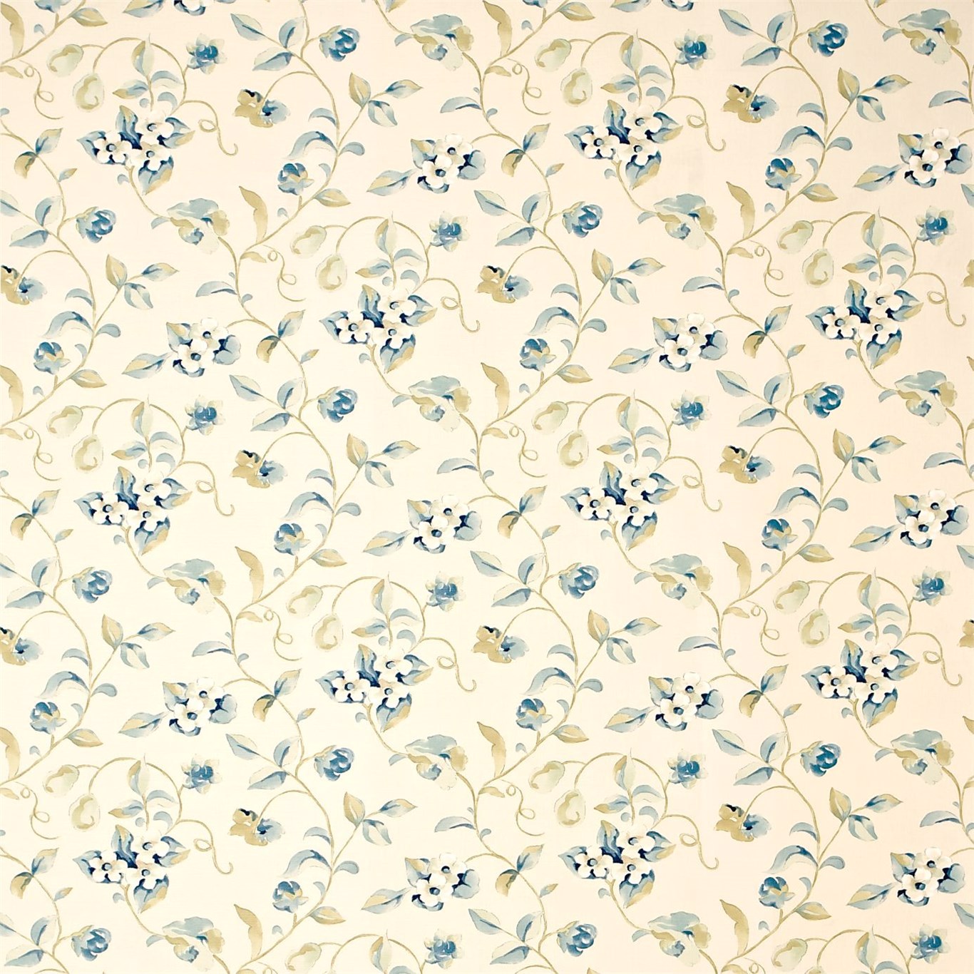 Orchard Blossom China Blue Fabric by SAN