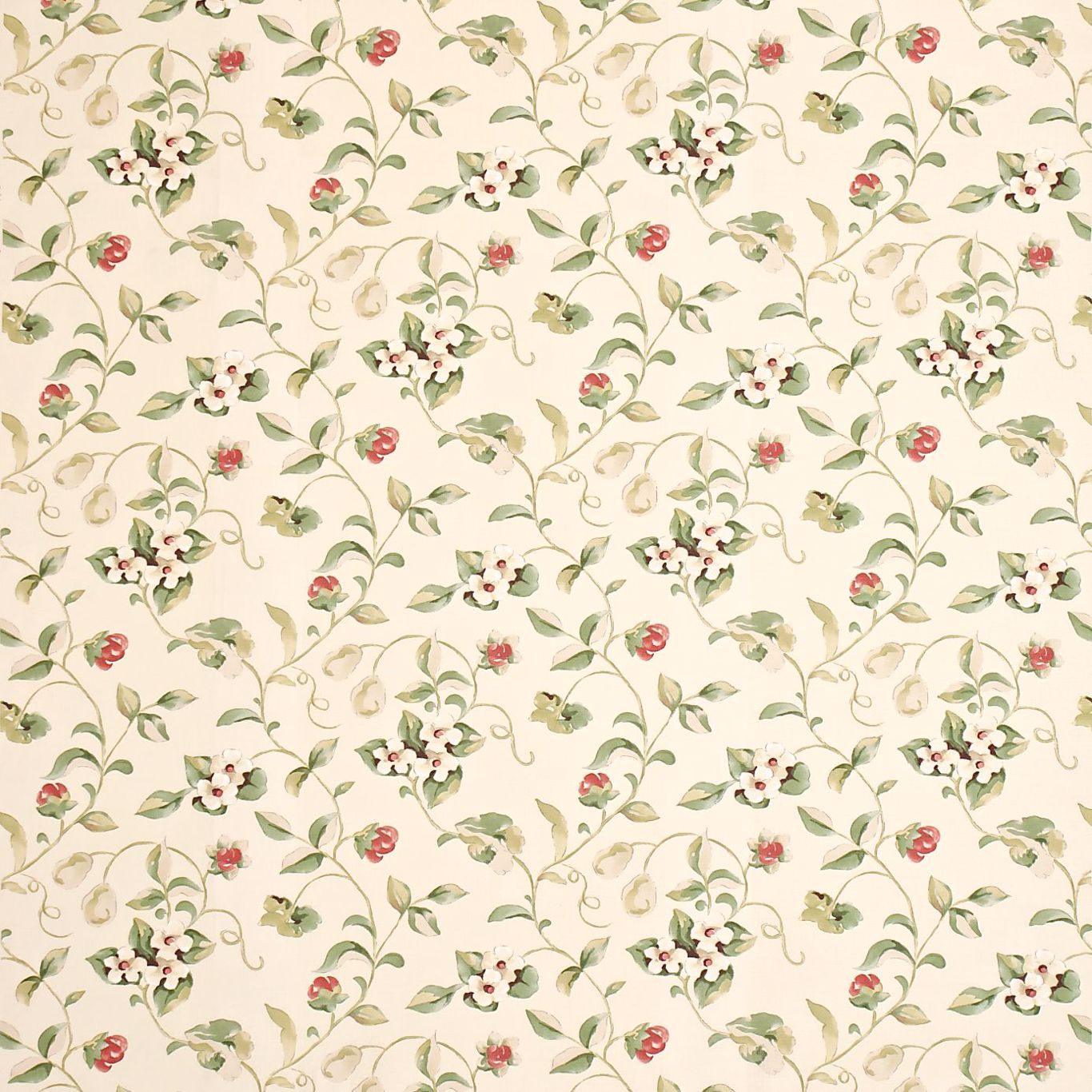 Orchard Blossom Pink/Fennel Fabric by SAN