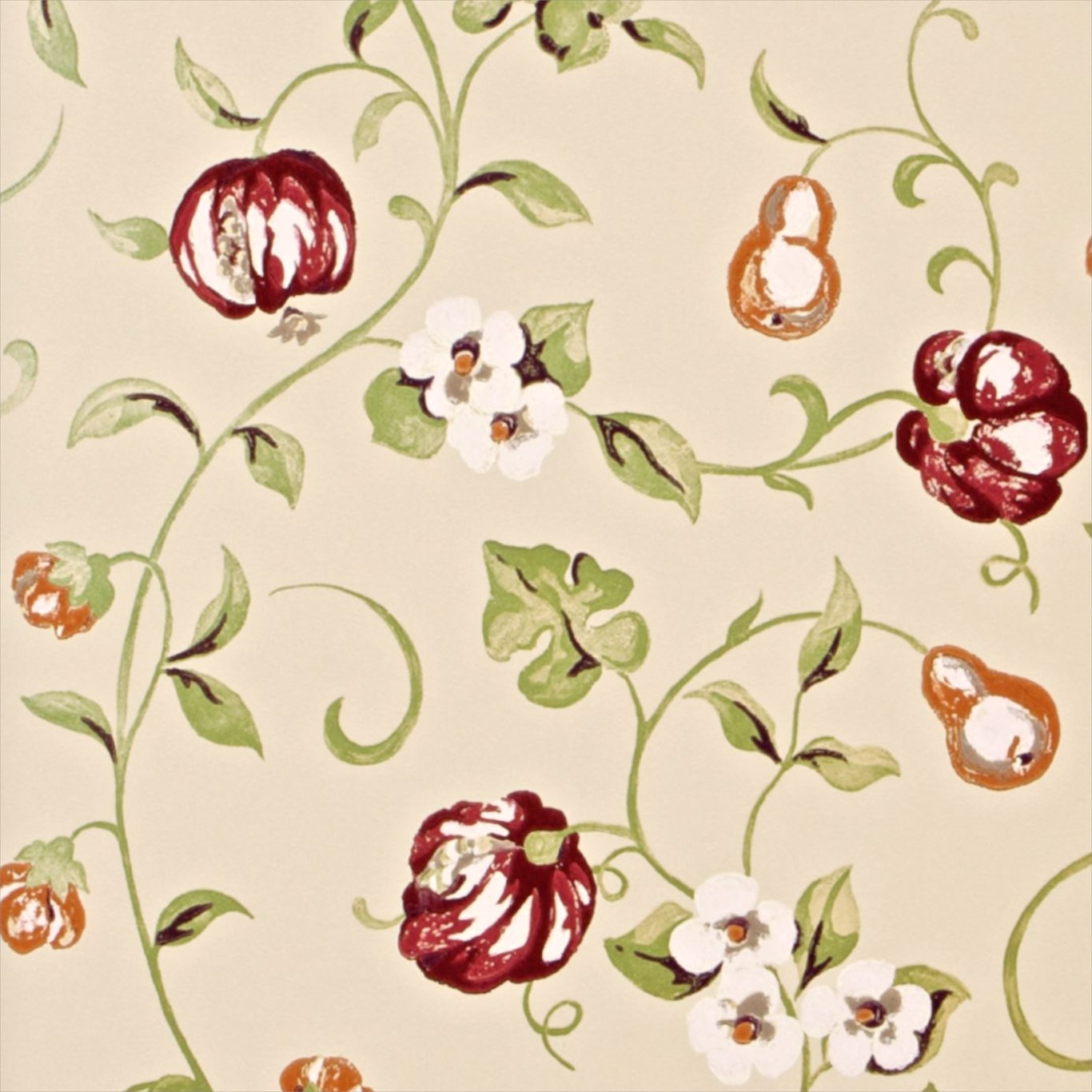 Pear & Pomegranate Mandarin/Damson Wallpaper by SAN