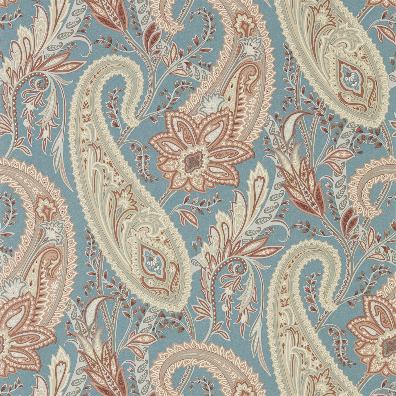 Cashmere Paisley Teal/Spice Wallpaper by SAN