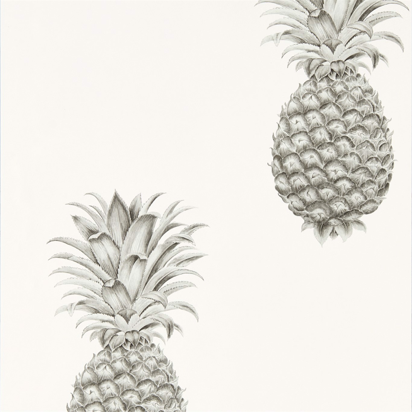 Pineapple Royale Silver/Ivory Wallpaper by SAN