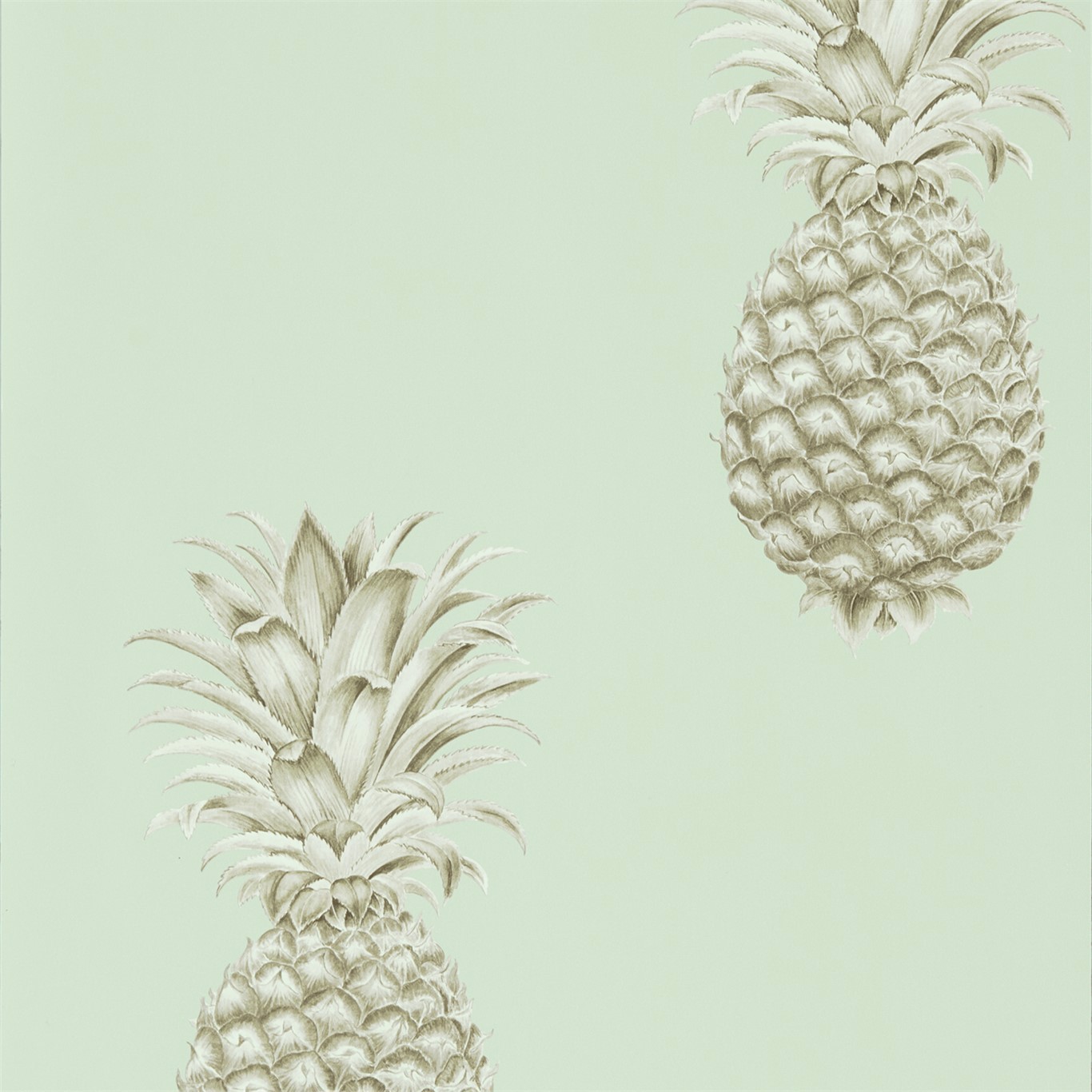 Pineapple Royale Porcelain/Sepia Wallpaper by SAN