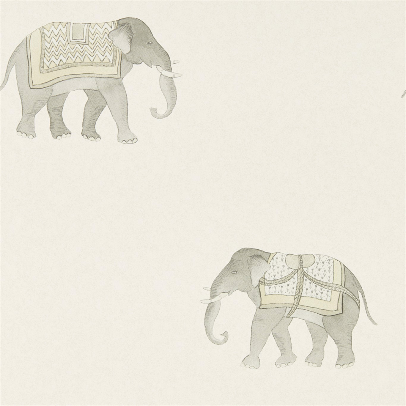 India Silver/Ivory Wallpaper | Sanderson by Sanderson Design