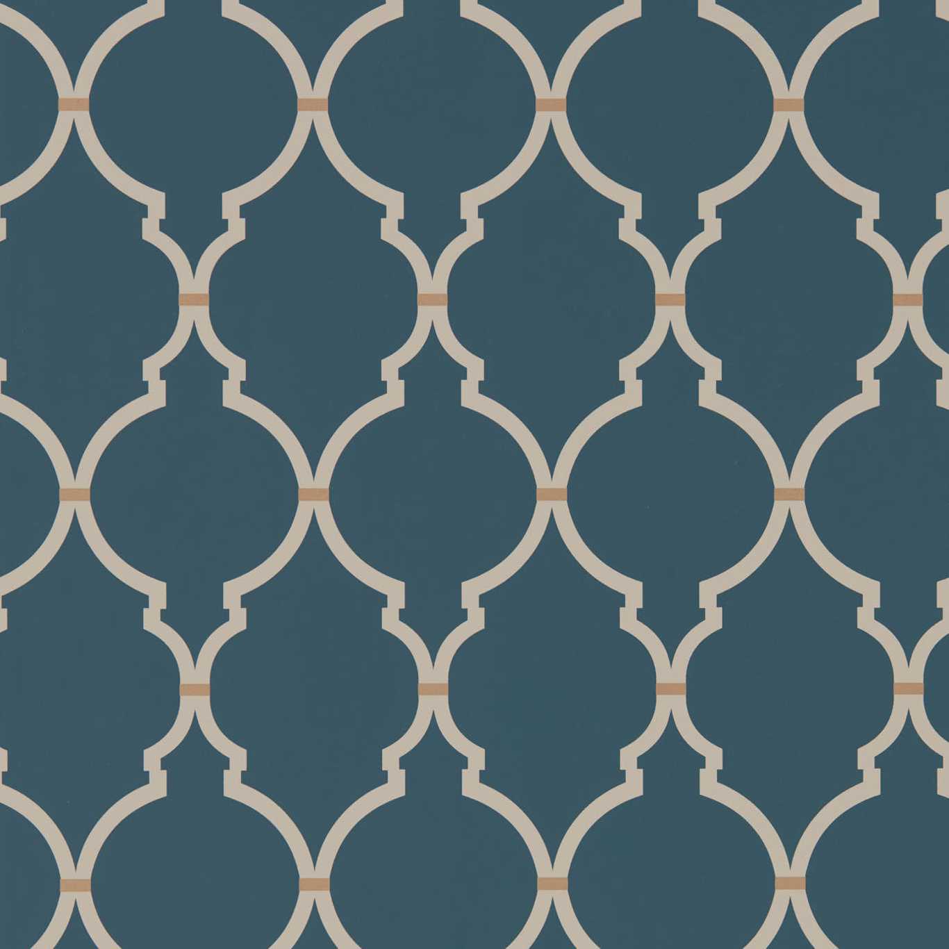 Empire Trellis Indigo/Linen Wallpaper by SAN