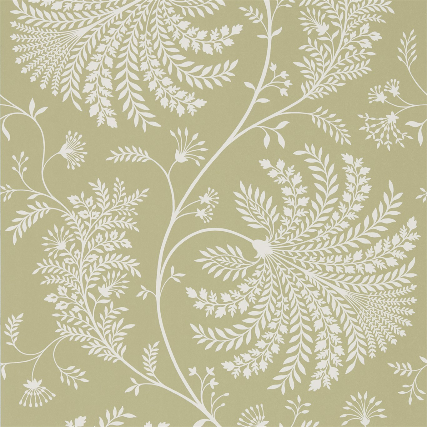 Mapperton Garden Green/Cream Wallpaper by SAN