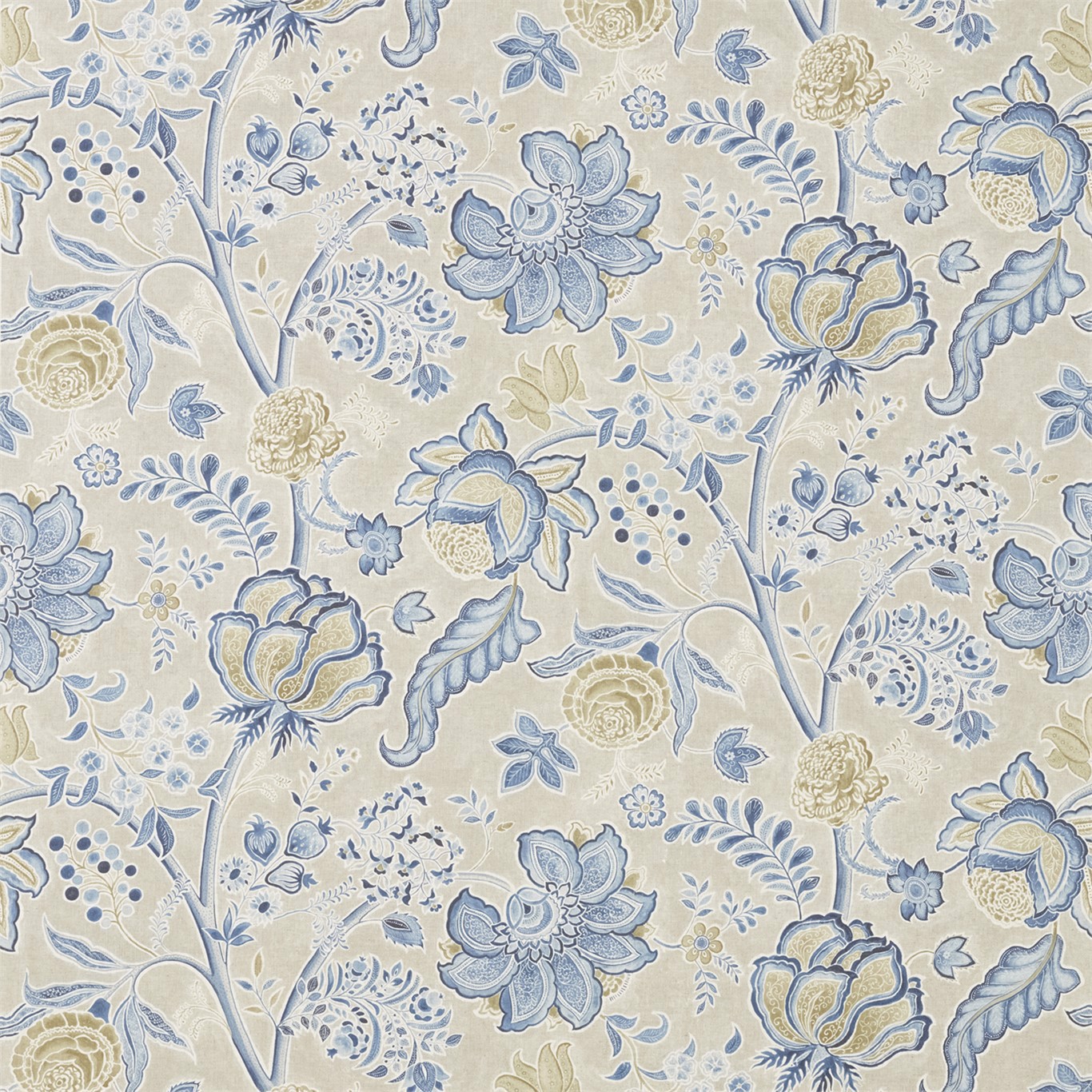 Shalimar China Blue/Linen Fabric by SAN