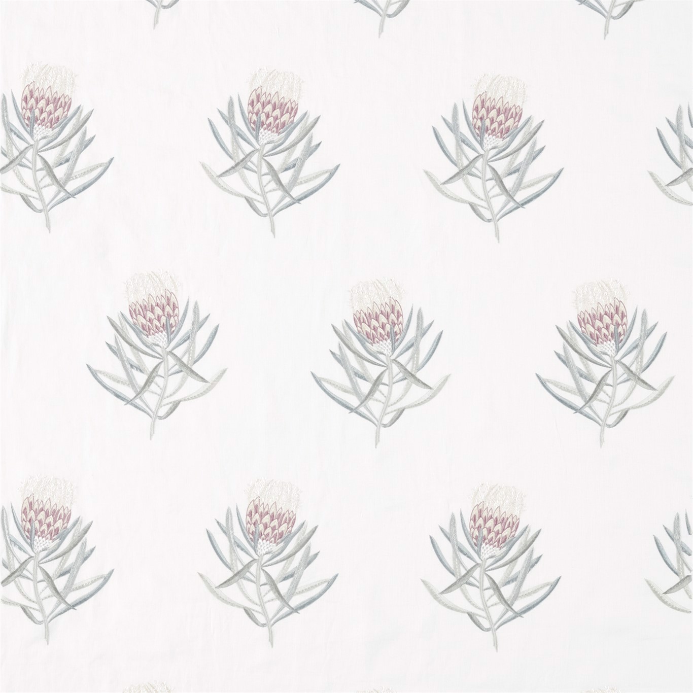 Protea Flower Porcelain/Orchid Fabric by SAN