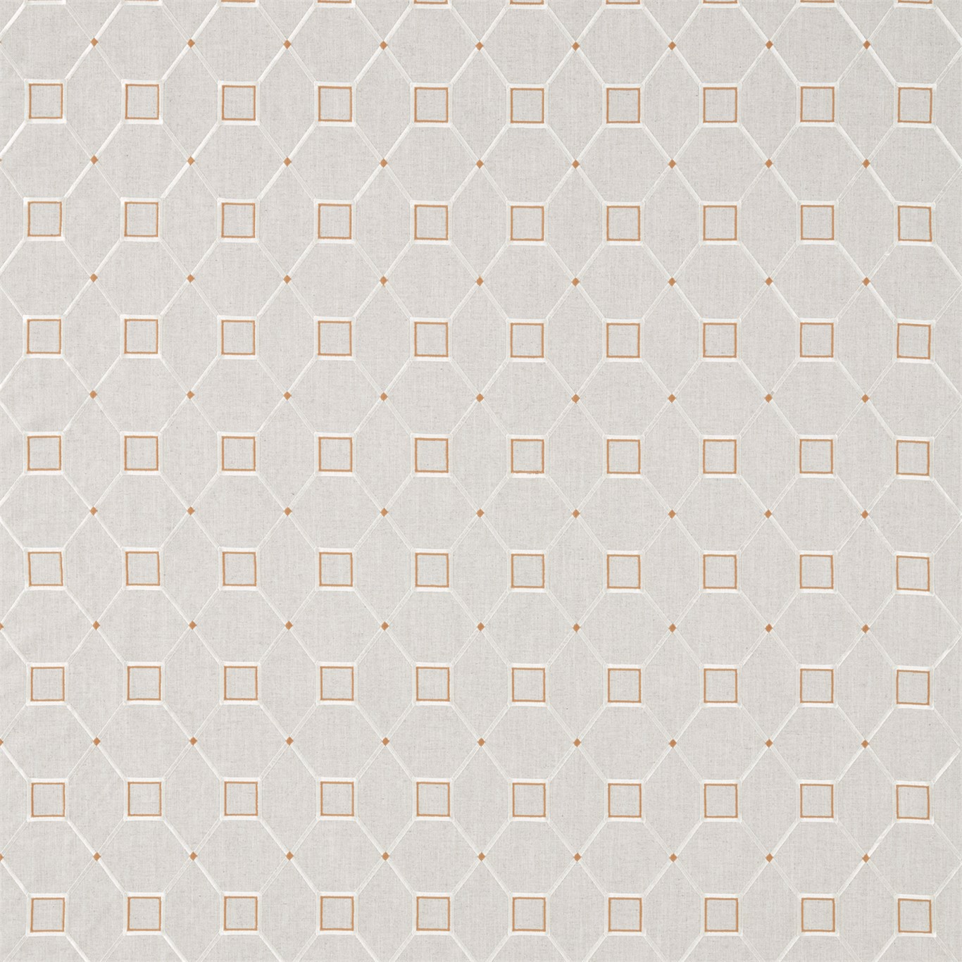 Baroque Trellis Russet/Linen Fabric by SAN