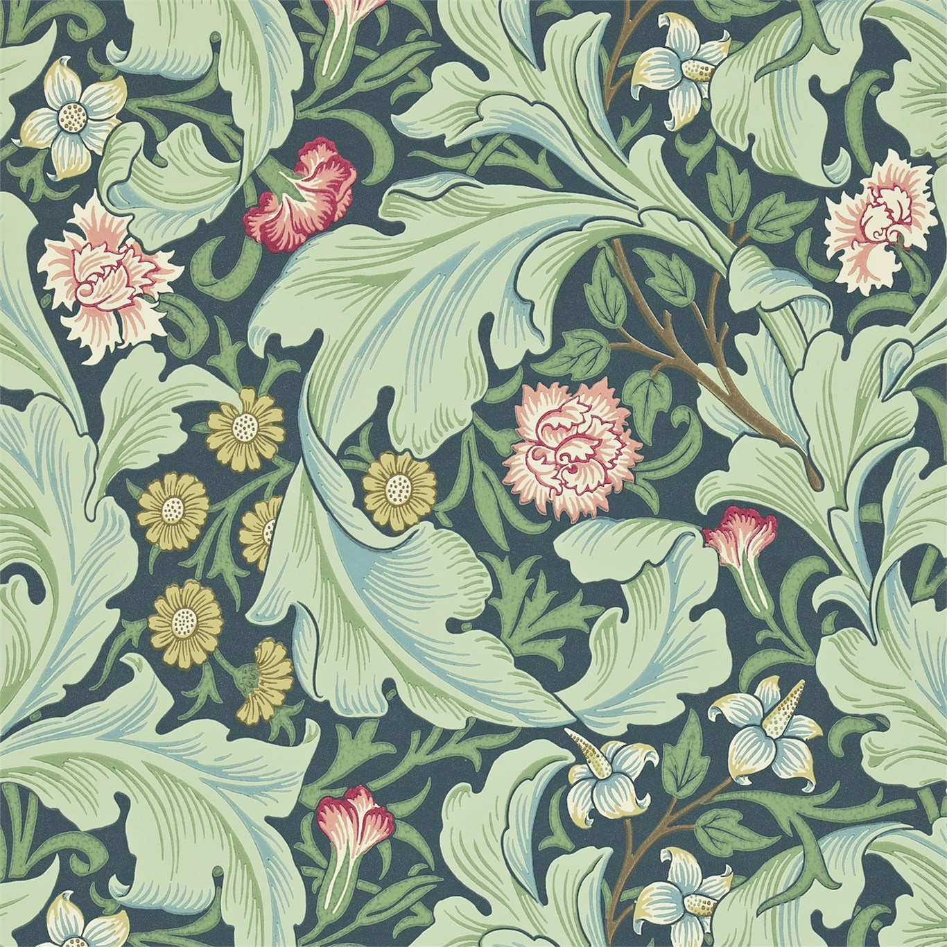Leicester Woad/Sage Wallpaper by MOR