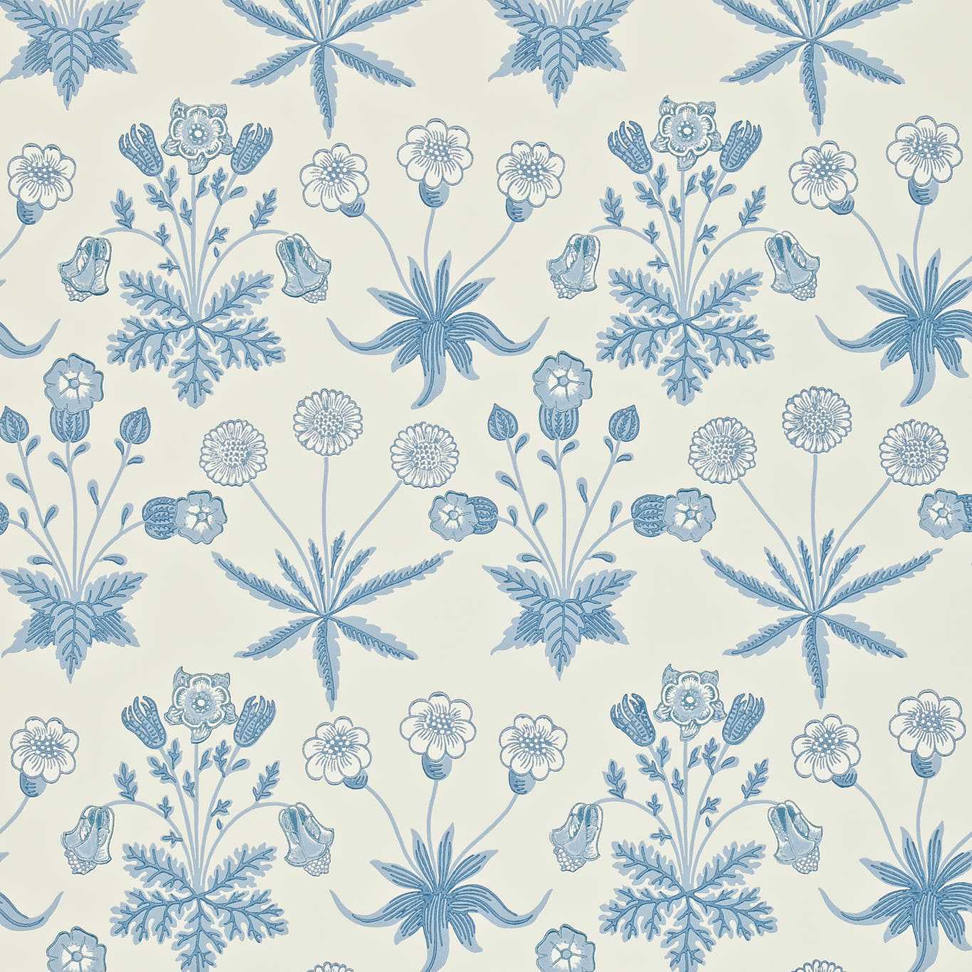 Daisy Blue/Ivory Wallpaper by MOR