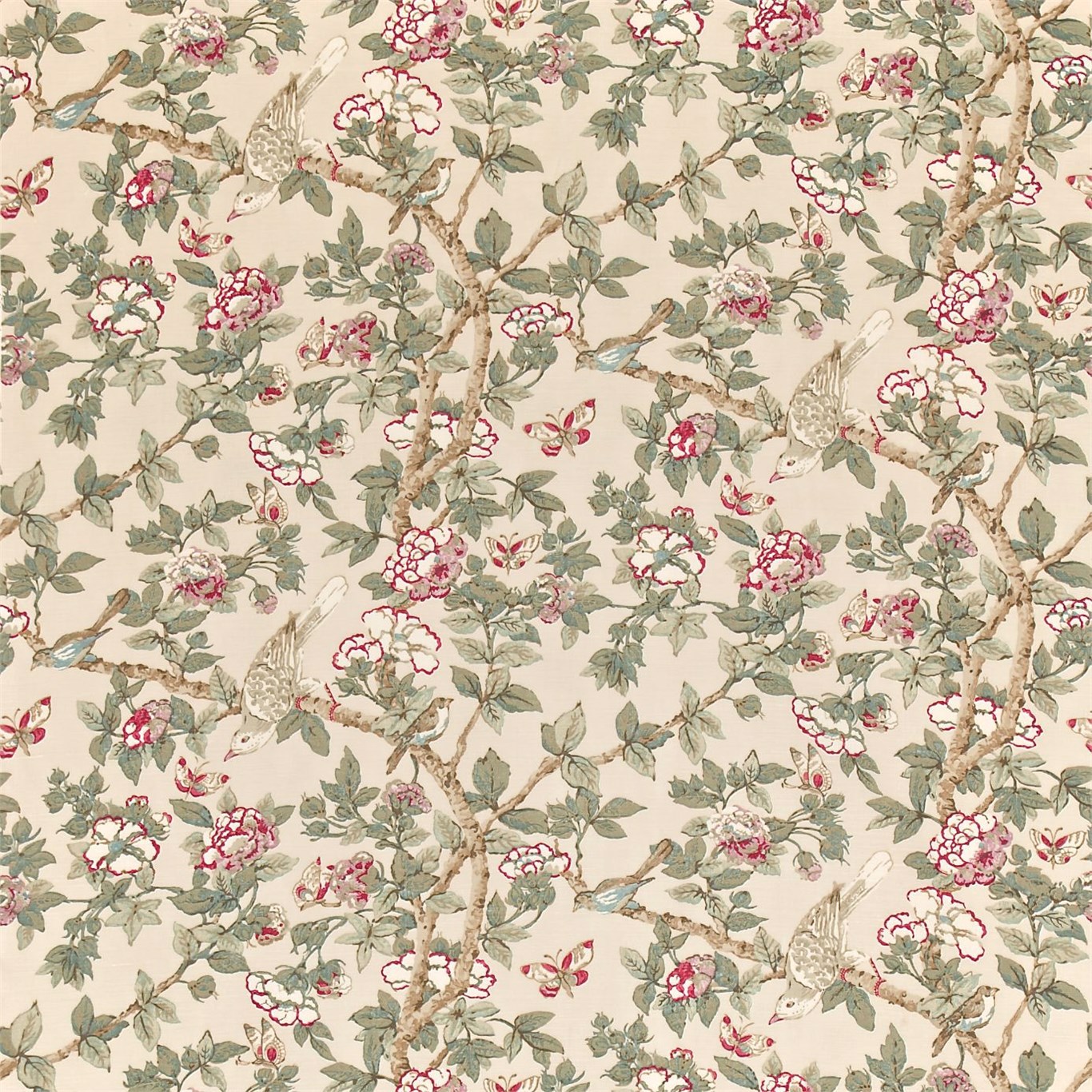 Caverley Rose/Pewter Fabric by SAN