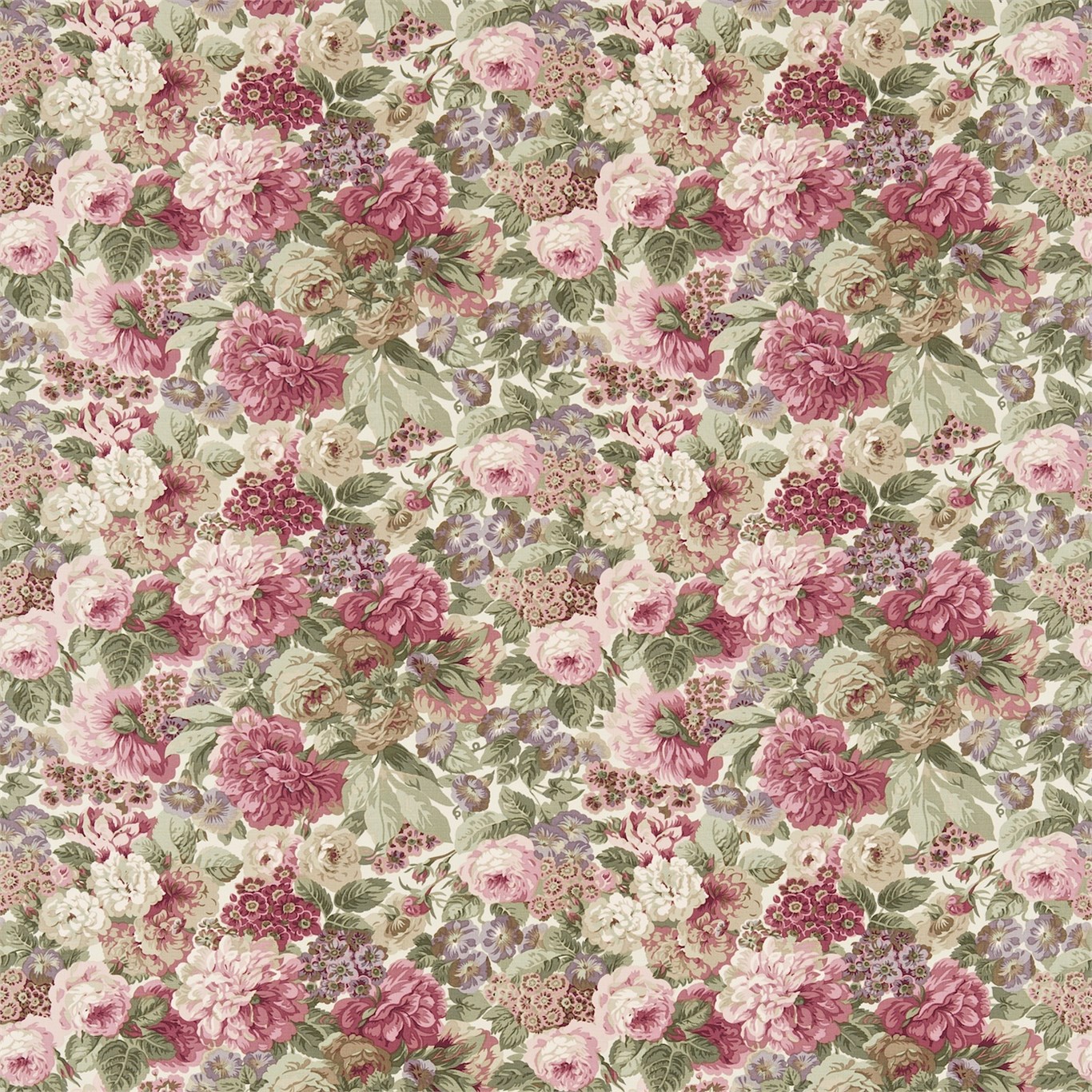 Rose & Peony Pink Fabric by SAN