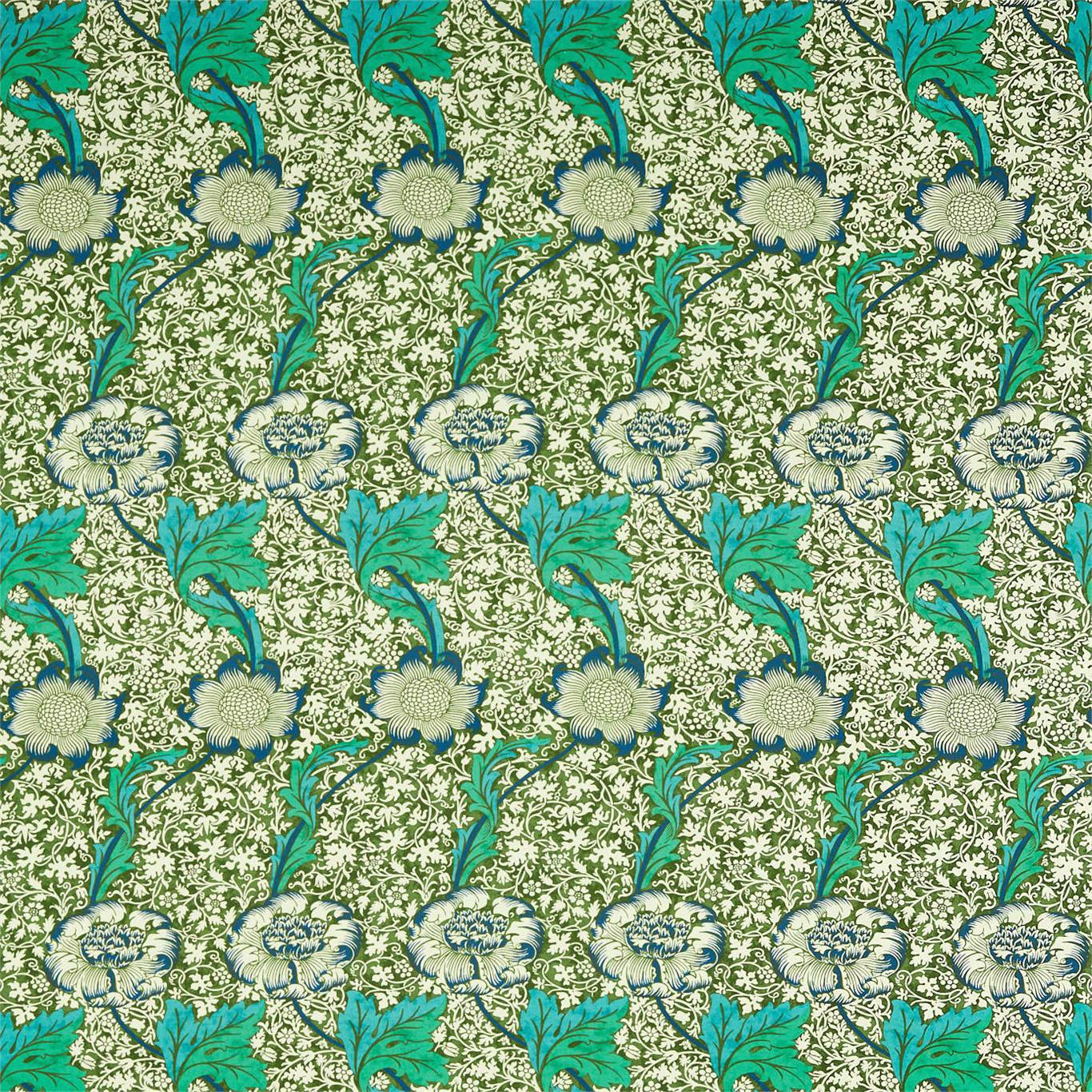 Kennet Olive/Turquoise Fabric by MOR