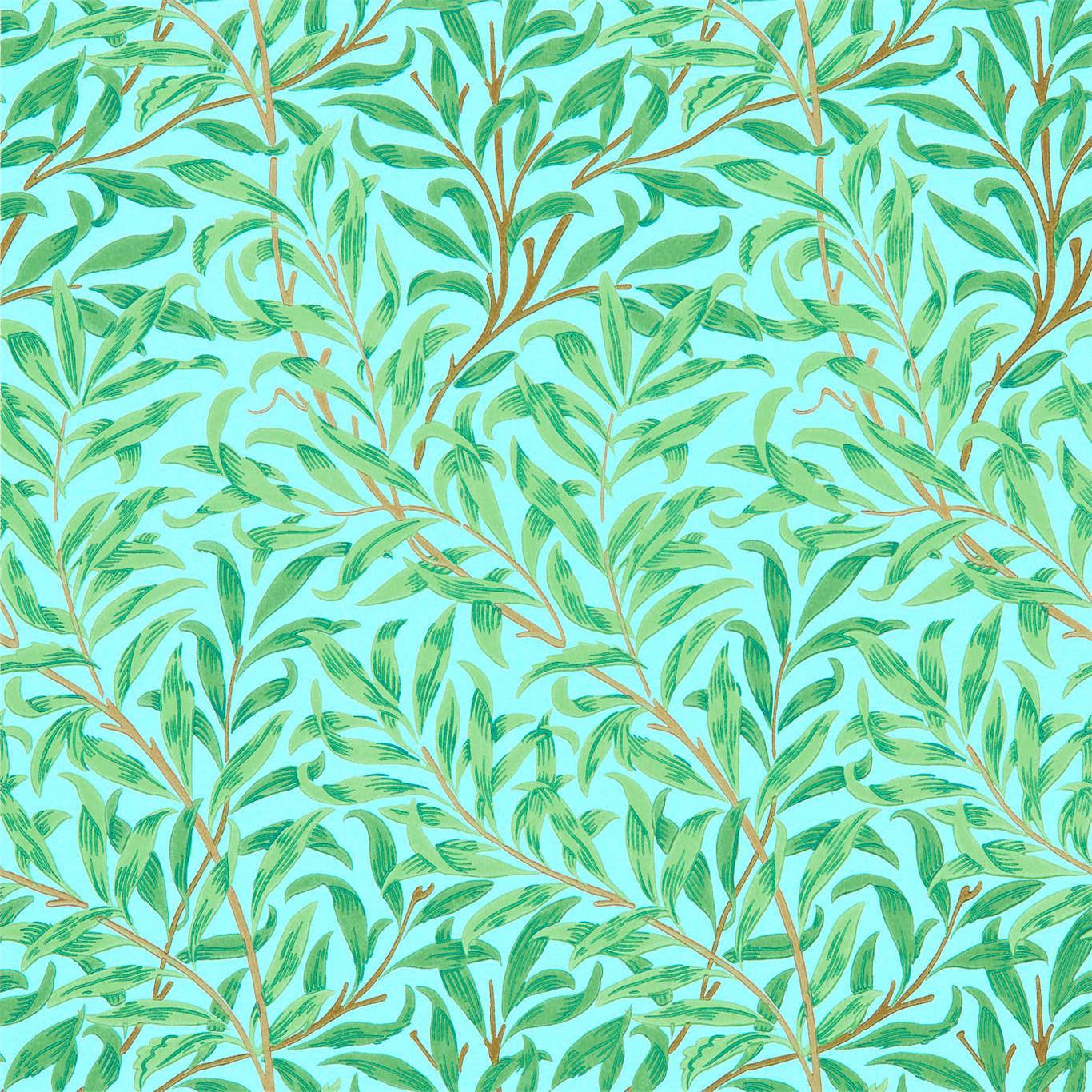 Willow Boughs Sky/Leaf Green Wallpaper by MOR