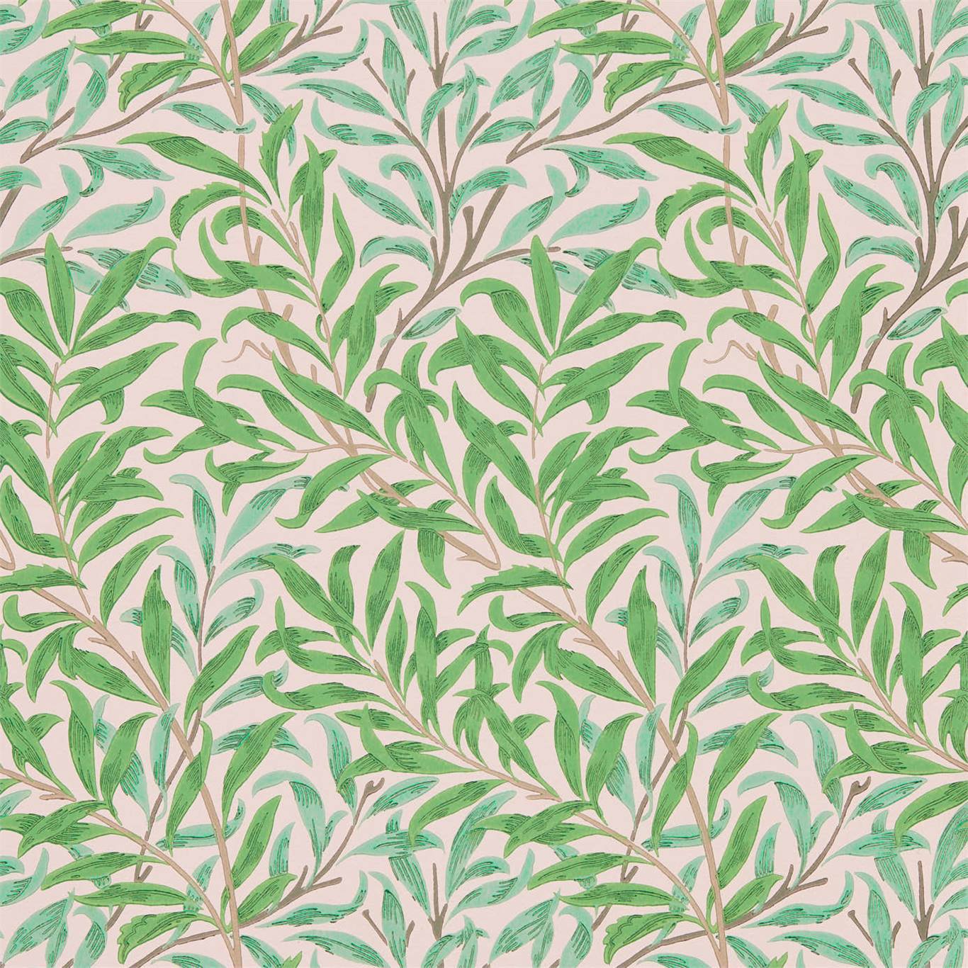 Willow Boughs Pink/Leaf Green Wallpaper by MOR