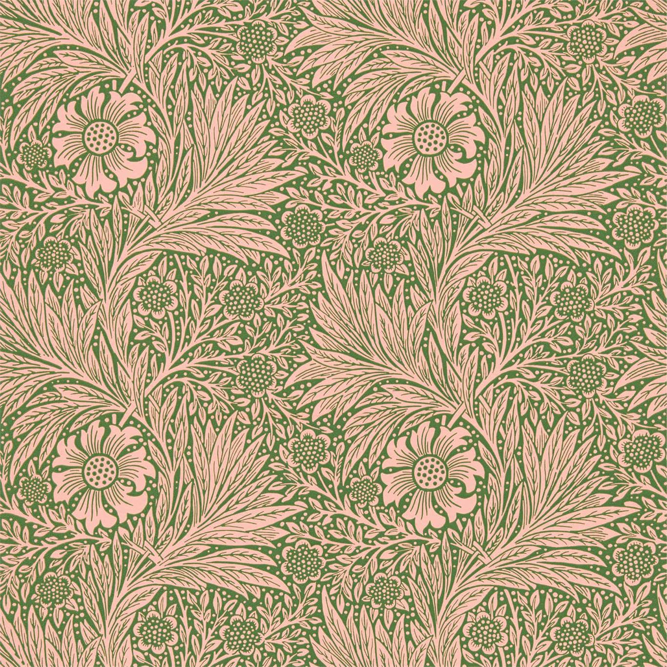 Marigold Pink/Olive Wallpaper by MOR
