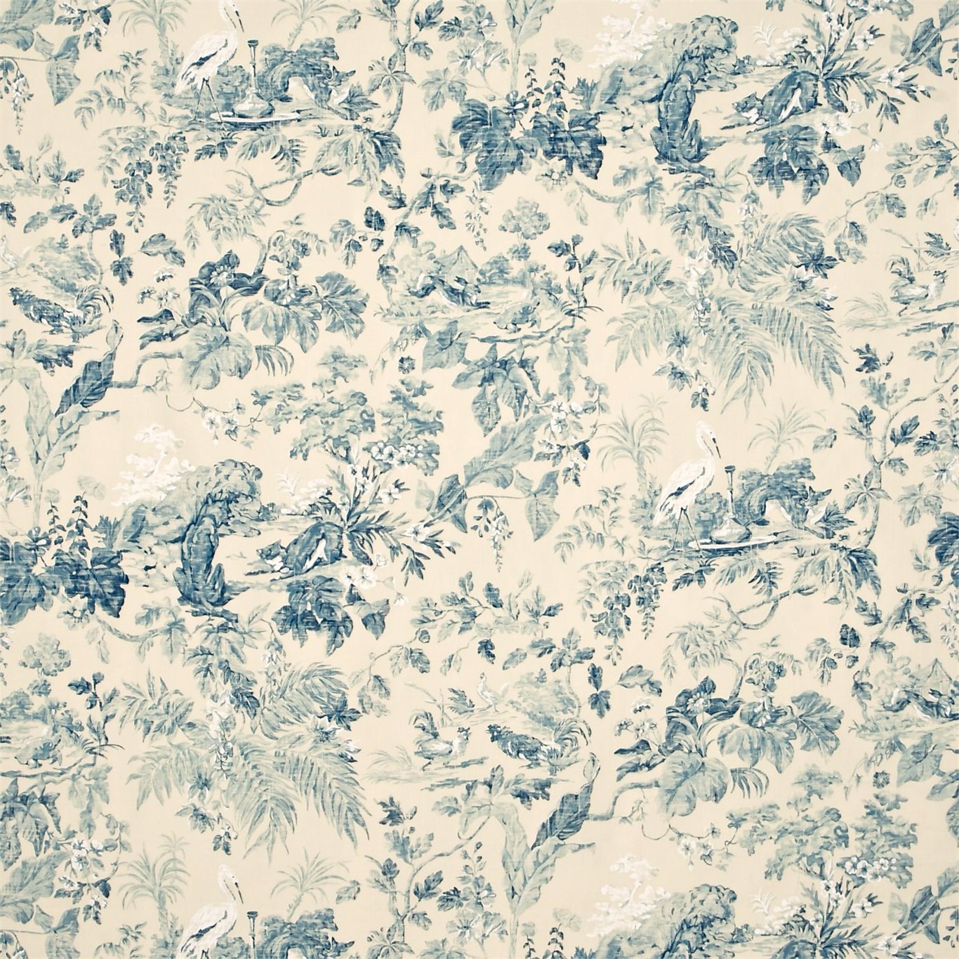 Aesops Fables Blue Fabric by SAN