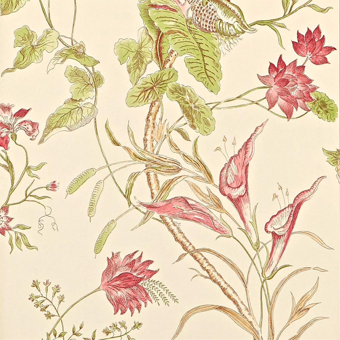 Mauritius Coral/Ivory Wallpaper by SAN