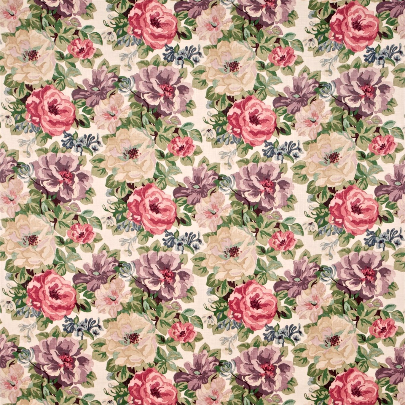 Midsummer Rose Lilac/Rose Fabric by SAN