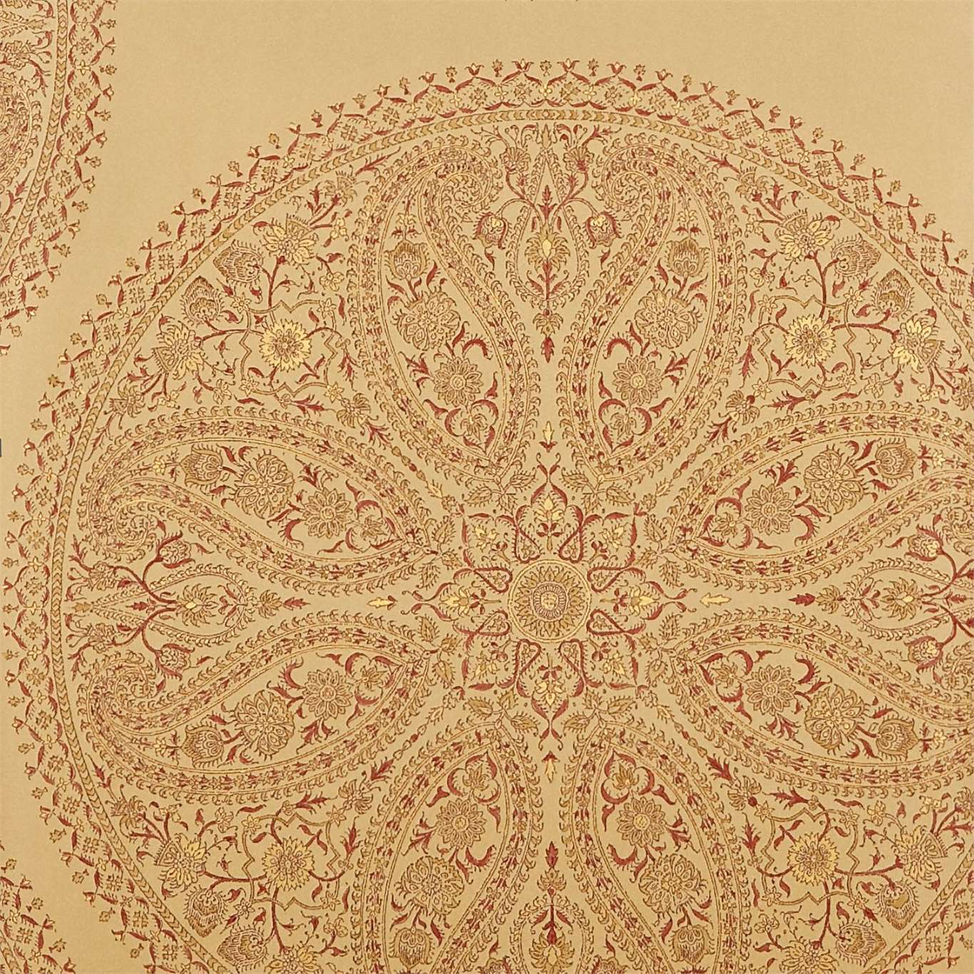 Paisley Circles Gold/Russet Wallpaper by SAN